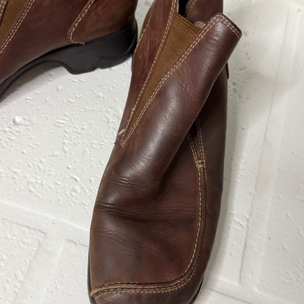 Timberland Brown Leather Ankle Boots Women’s Size 9 Smart Comfort Slip-On - Picture 15 of 16